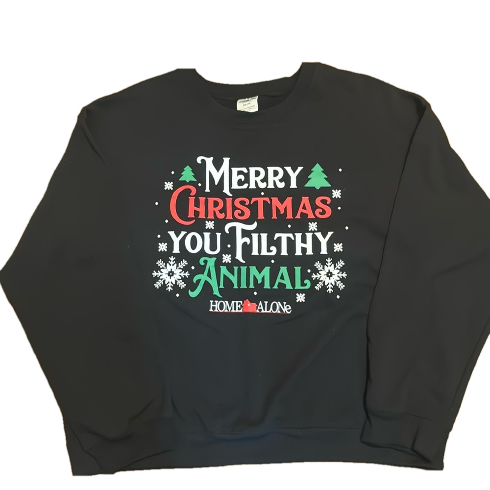 Home Alone Merry Christmas You Filthy Animal Holiday Fleece Lined Sweatshirt
